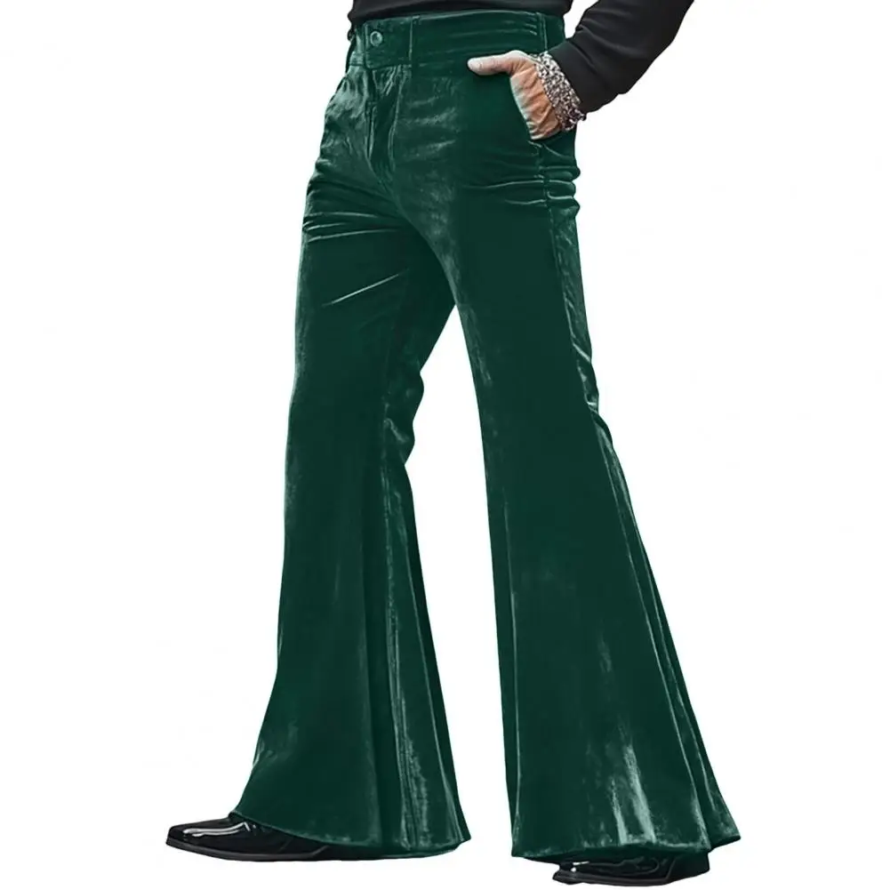 Pantaloni stile retrò da uomo Pantaloni da uomo di ispirazione vintage Pantaloni da uomo in velluto con fondo a campana stile retrò per la strada quotidiana per anni '70