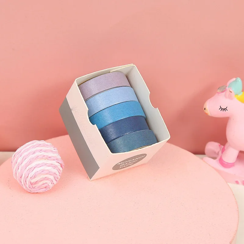 5-rollen Washi Tape Masking Tape Plakboek Decoratieve Ambachten Tape Set Briefpapier Kantoorbenodigdheden Schoolbenodigdheden