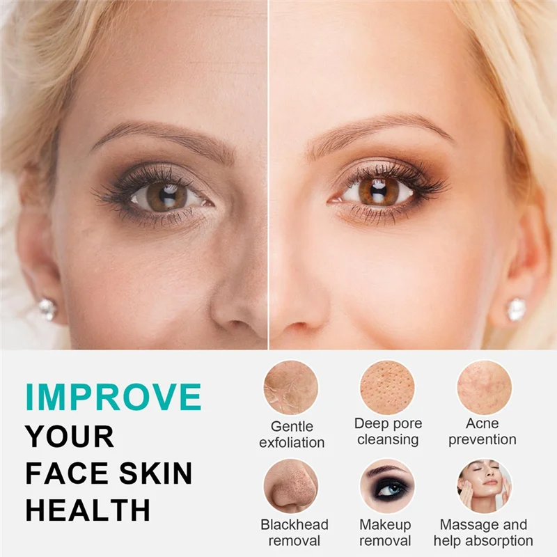 

ABNO-Skin Care Двойное вращающееся устройство для очищения лица, водонепроницаемый скруббер для лица отшелушивающий аппарат с 3 насадками