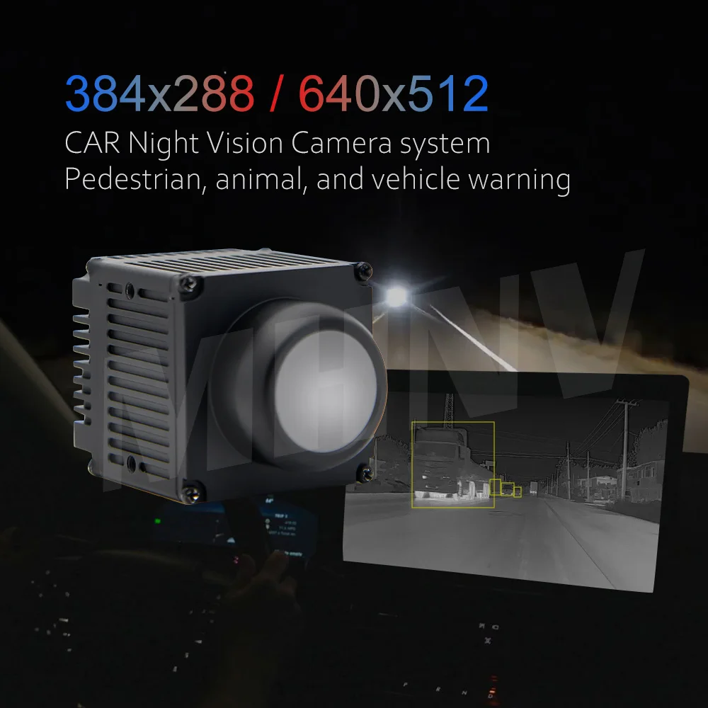 MHNV Warmtebeeldcamera IP67 Nachtzicht Infrarood Front Autocamera Met 384x288 Resolutie OEM & ODM Ondersteund