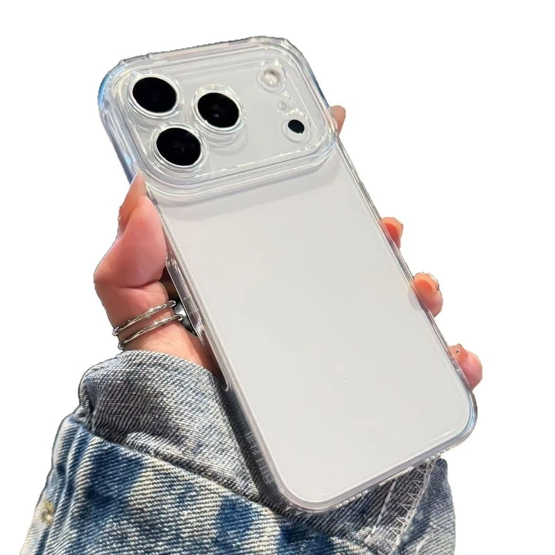 

Transparent Space Case for iPhone 17 Pro Max Soft Silicone Cover Fit iPhone 16E/17 Pro/17 Air Minimalist Clear Phone Shell