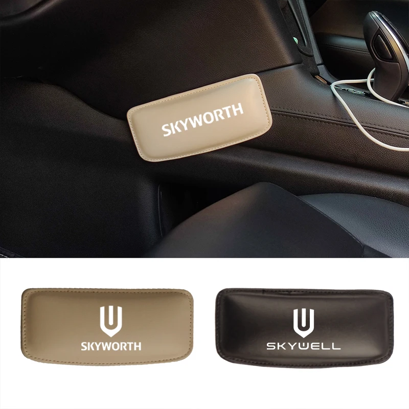 PU Leather Car Leg Cushion Knee Pad Thigh Support For Skyworth HT-i EV6 SKYWELL ET5 DAYUN M1 2022 2023 2024 2025 Car Accessories