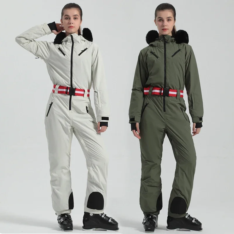 

Sport Hooded Women One Piece Snow Suits Winter Female Ski Jumpsuit Outdoor Mountain Woman Snowbord Overalls Snowmobile Clothes