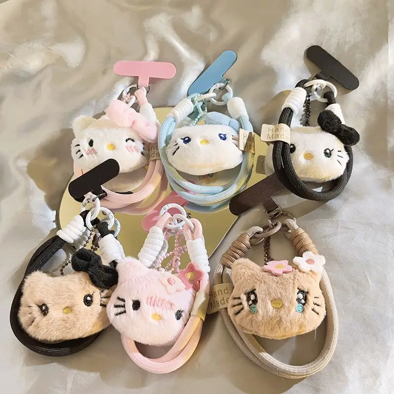 

Hello Kitty аниме Kawaii Sanrio прекрасная кукла чехол для телефона кулон милый мультяшный студенческий рюкзак ремешок на запястье сумка украшения подарки