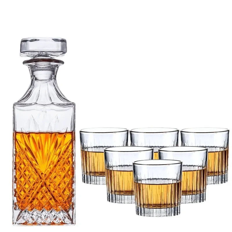 Whiskey glass wine bottle combination set, foreign wine cup crystal glass high-end high-endug European