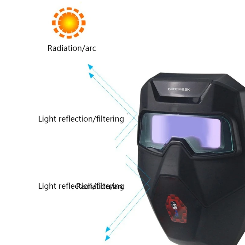 Automatic Dimming Welding Mask for TIG MIG ARC Plasma Cut Anti Falling Material Suitable for Electric Welding Gas Weld