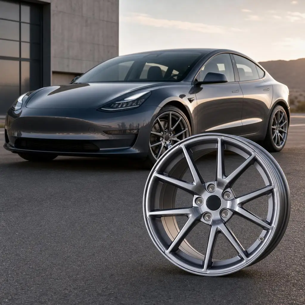 

Suitable For Tesla Model 3 2017-2023 With 18 "18x8.5 Carbon Colored Wheels And Aluminum Alloy Wheels For Easy Loading And Unloading