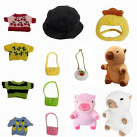 25CM Cute Capybara Dress Up With Clothes Hat Bag Cosplay Accessories Stuffed Plush Animal Cartoon Capybara Doll