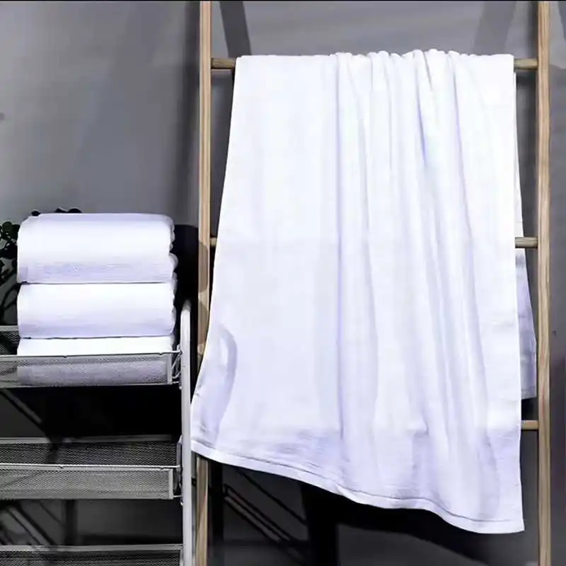 

100% Cotton Thicken Bath Towel Pure White Heavy Terry Absorbent Hand Face Towel for Bathroom And 5 Star Hotel Use