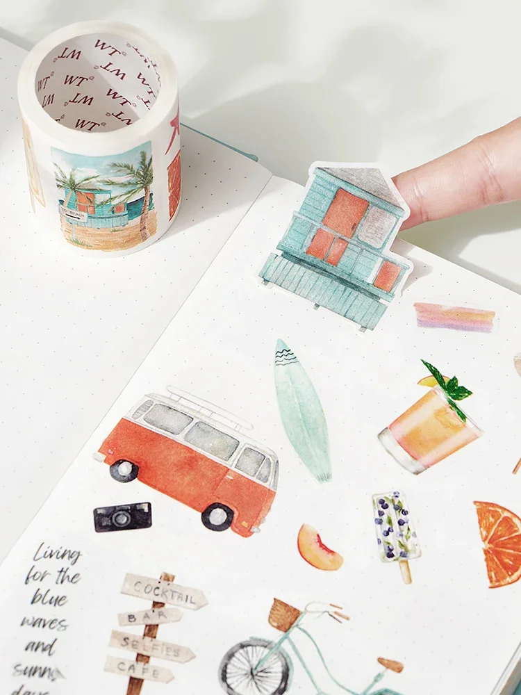 wt-sand-party-holiday-washi-pet-tape-beach-scenic-travel-by-the-sea-japanese-paper-die-cut-handcraft