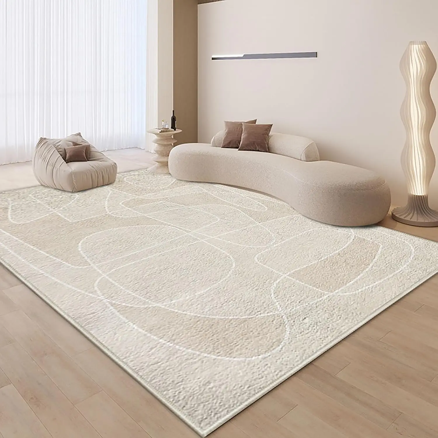 VIKAMA Ins Cream Wind Winter Warm Non-slip Soft No Crease Washed Back Carpet Bedroom Living Room Cloakroom Bedside Blanket