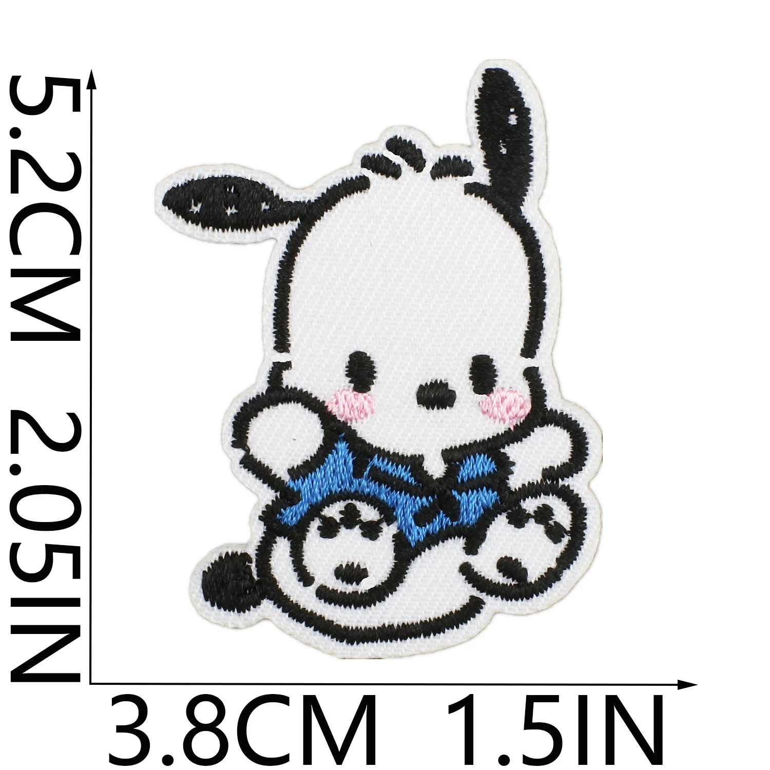 Kuromi-子供服を縫うためのCinnamoroll Pochacco Sanrio Kuriアップリケ,刺embroideryパッチにアイロンをかける,漫画のコートステッカー,21個