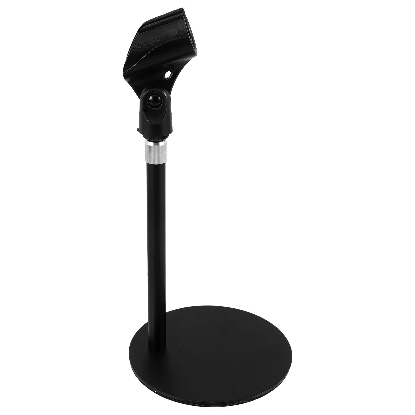 Compact Desktop Mic Stand Adjustable Height Mini Table Mic Stand With Round Base Desk Mic Bracket For Home Studio Use