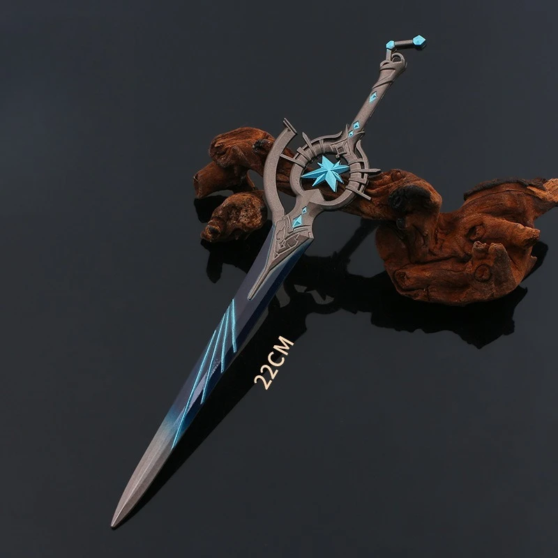 22 cm/8.66in Anime Games Randapparatuur Naamloze zwaard wapens Model katana zwaarden mes Metal Craft Desktop Ornament Jongens Gift speelgoed