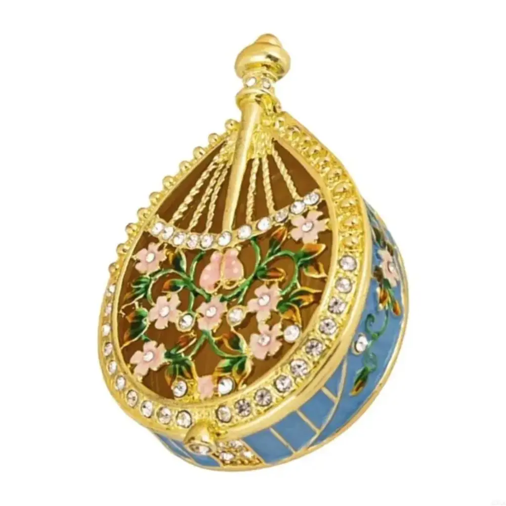 Hand Painted Enamel Enamel Jewelry Box Metal Crown Design Creative Design Jewelry Storage Box Luxury Style Collectible Box