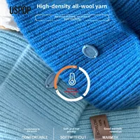 USPOP 100% Merino Wool Knit Beanie Women Winter Warm Soft Hat Pure Wool High Quality Soft Non-Itchy Cap 18 Colors - Image 3