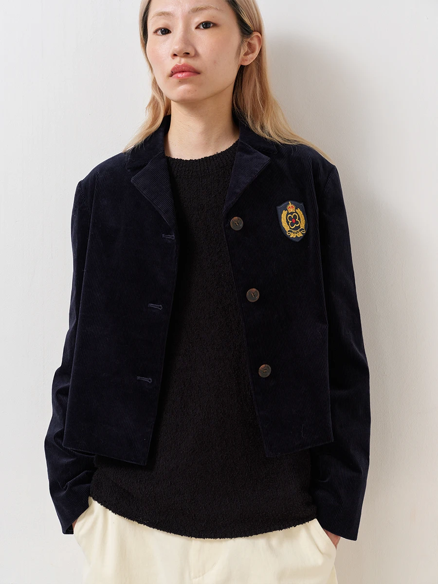 

Вельветовый галстук с логотипом Sle, осенне-зимнее новое поступление, женский длинный свек для поездок на работу, подходит на одной пуговице