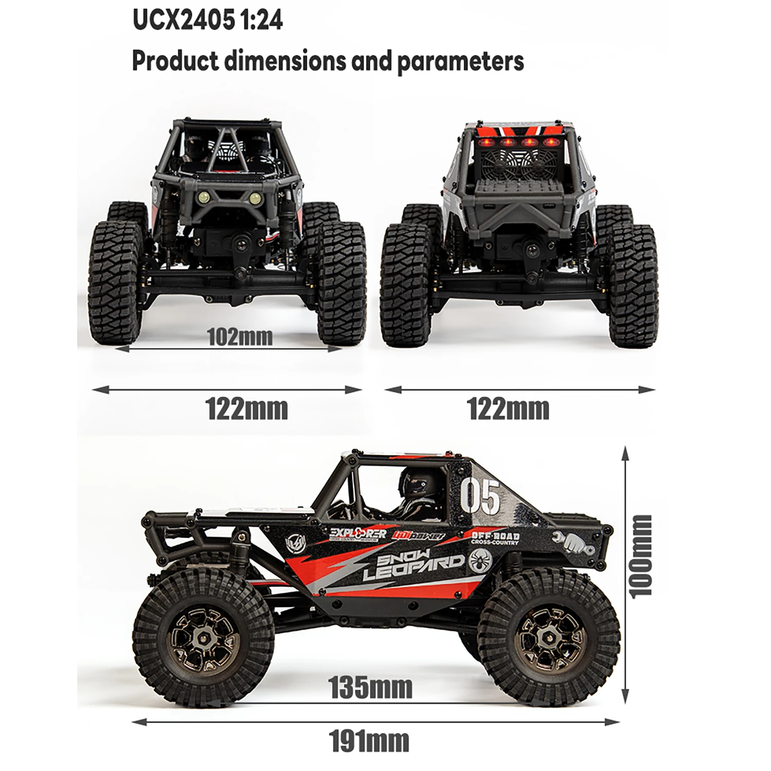 1/24 UdiRC UCX2405 PRO RC voitures RC chenille 2.4G 4WD moteur sans balais ESC radiocommandé RC Rock véhicules tout-terrain modèle de jouets RC