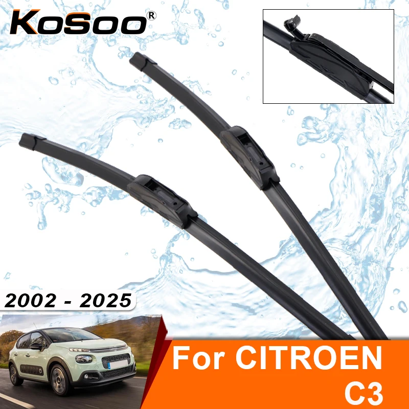 Car Wiper Blade For CITROEN C3 Pluriel Convertible A5 A51 hatch 2002-2025 Windshield Rubber Refill Front Window Wiper Accessorie