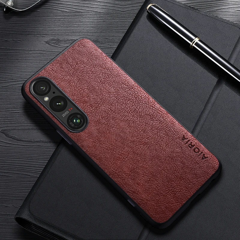 غطاء أعمال من الجلد بتصميم بسيط ، حافظة لسوني إكسبيريا 1 V IV III 10 V IV III ، فاخر