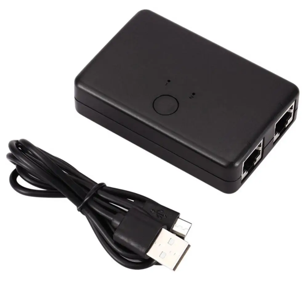 Przełącznik 2 Port RJ45 sieci Lan centrum komputera Ethernet internetu konwerter Adapter