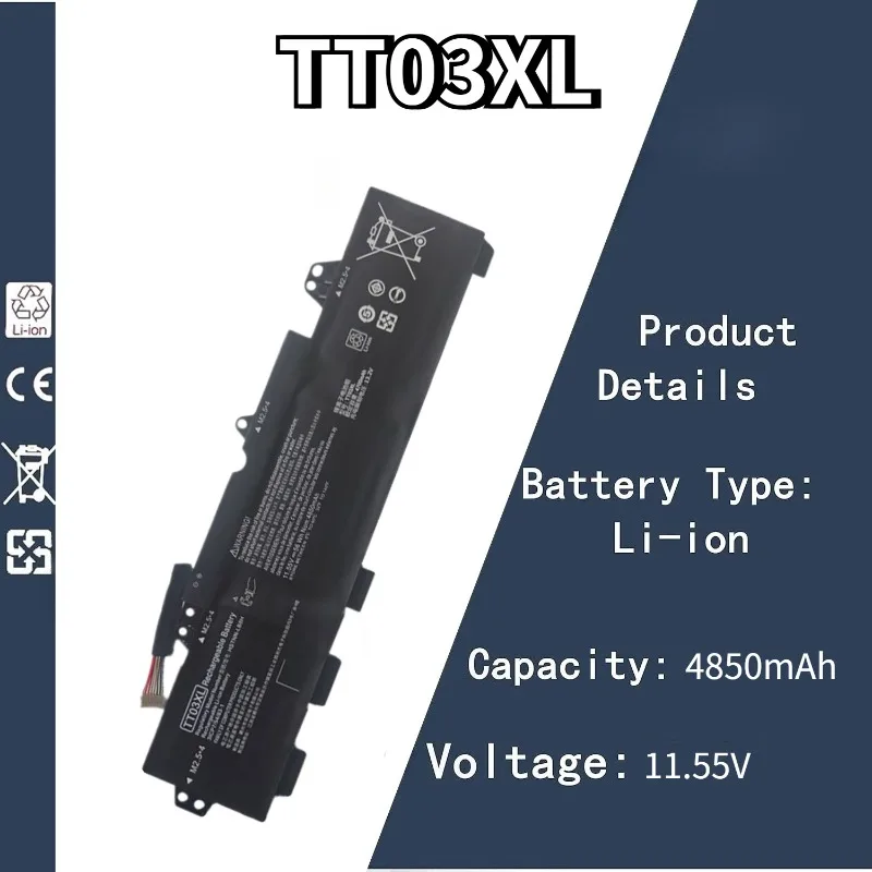 

Аккумулятор TT03XL 11,55 В, 4850 мАч для HP EliteBook755 G5 850 G5 850 G6 ZBook 15U G5 G6 TT03XL-BTI TT03056XL-PL HSN-I13C-5 HSTNN-LB8H