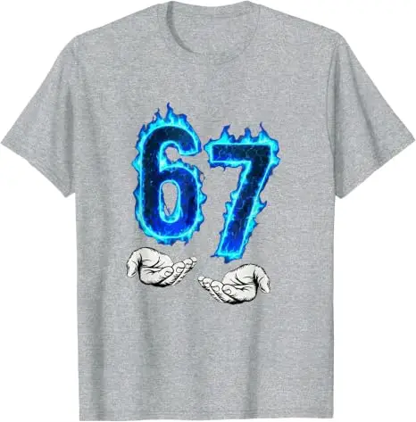 6 7 Meme Six Seven 67 Hands Meme Lustiges T-Shirt für Männer, Mädchen und Jungen Y2k Cooles Neuheitsgeschenk Persönlichkeit Kurzarm-Blusen Streetwear – Detail 5