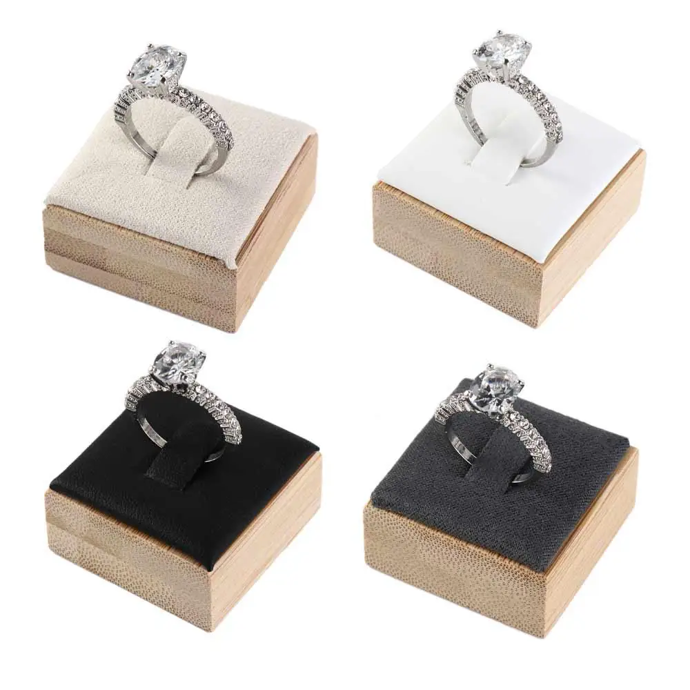 

Ring Display Rack Solid Color Travel Small Ring Holder Case Wedding Ring Box Earrings Rings Organizer Wooden Jewelry Show Props