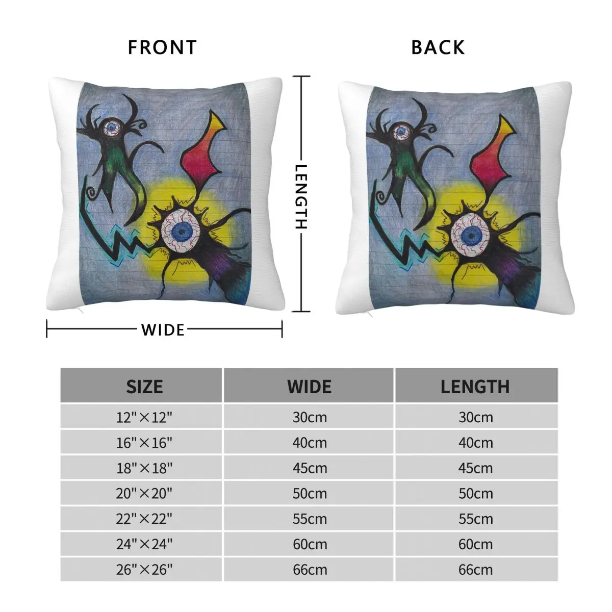 Eye Monster Halloween Square Pillowcase Polyester Linen Velvet Creative Zip Decor Sofa Seater Cushion Cover