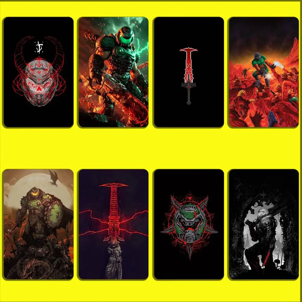 

Game D-Doom Dark Ages Card Stickers For Debit Bank Credit Cards Metro Bus Pass Sticker Decoration Cover Skin