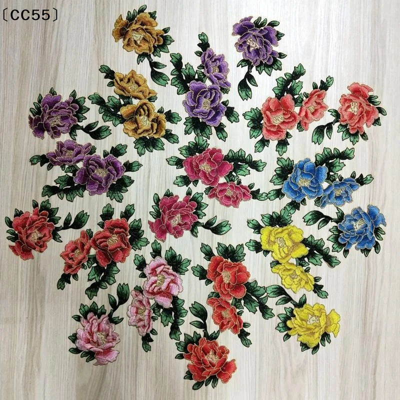 1PCS Fashion Elegant Peony Embroidery Patch Floral Embroidery DIY Flower Patch Floral Applique〔CC55〕