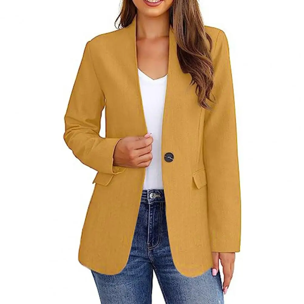 Women Autumn Suit Coat Solid Color V-neck Long Sleeve Slim Female Business Office Blazer Jacket casaco feminino