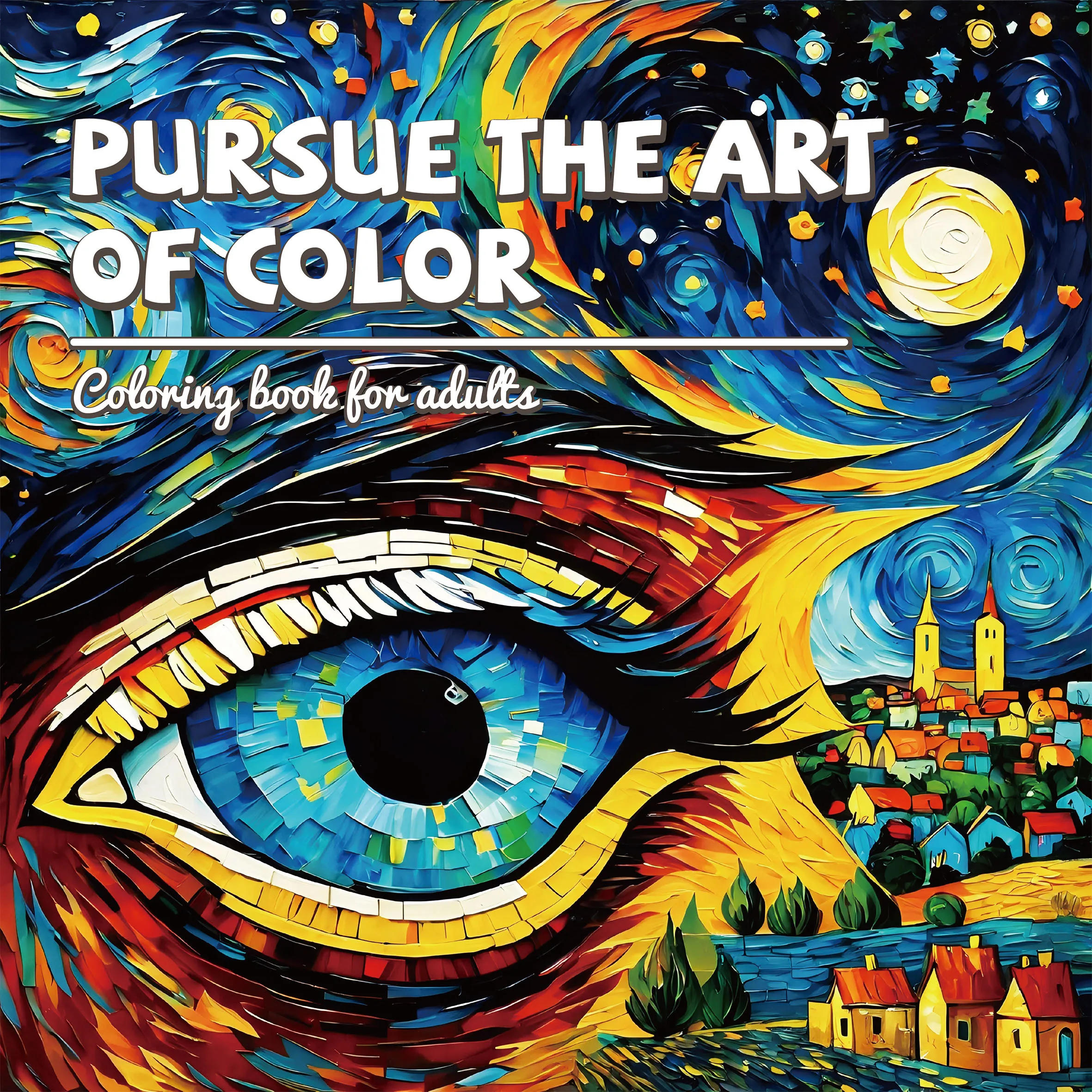 

1 pc 24 Pages Devil's Eye Coloring Book PURSUE THE ART OF Adult Picture Book Relieve Stress Kill Time DIY Painting Drawing ﻿