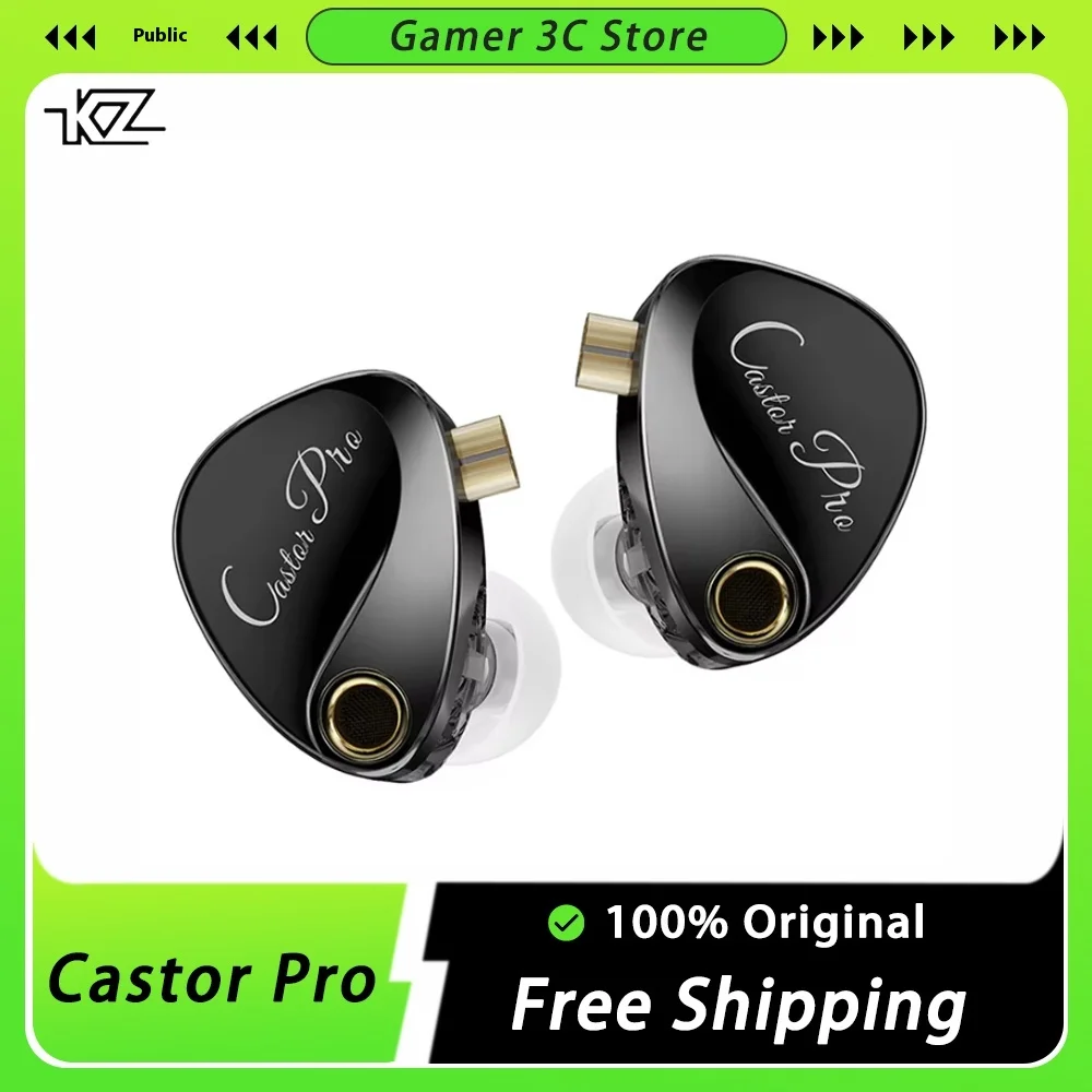 Kz Castor Pro Wired Earphone 2dd High-End Tunable Castorpro Hifi Sound Quality Bass Headsets Customized In Ear Music Earphones