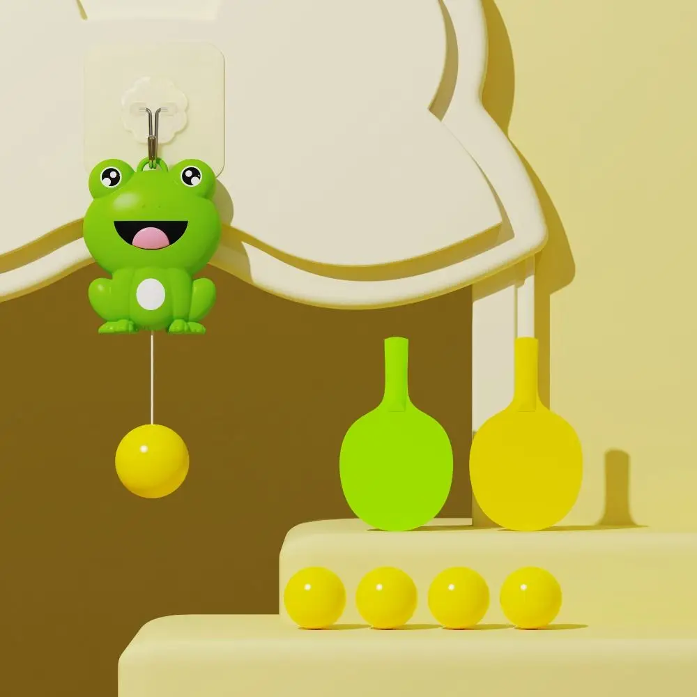 

Подвесной тренажер для настольного тенниса, координация, самообучение, пинг-понг, самостоятельная тренировка, мультяшная взаимодействие, лягушка, спортивная игрушка, игра