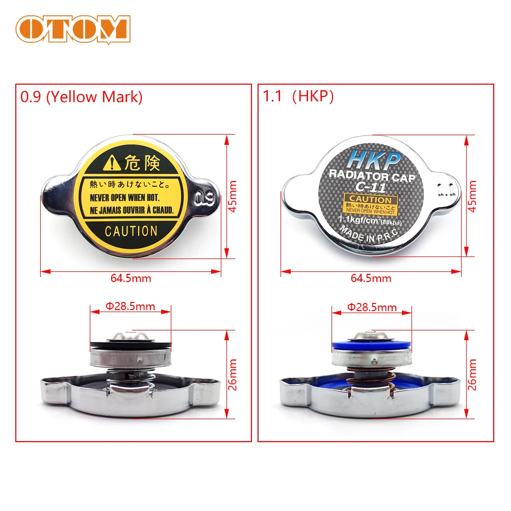 Motorcycle Radiator Cap 0.9 Bar 1.1 Bar for KTM HUSQVARNA HONDA YAMAHA KAWASAKI SUZUKI Universal Cooling System Pressure Cap