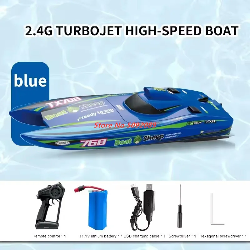 2.4G Brushless RC Speedboat 40CM Large Remote Control Turbojet Speedboat Ship 30km/h High Speed Watercraft Toys for Children Toy