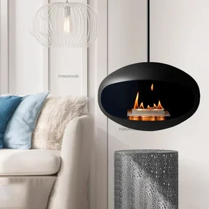 المواقد المعلقة الإبداعية الشمال ديكور المنزل تدفئة غرفة المعيشة شرفة حقيقية النار الموقد مصمم الحديد الفن موقد التدفئة أفضل 6 مواقد نار مبيعا - رقم 6