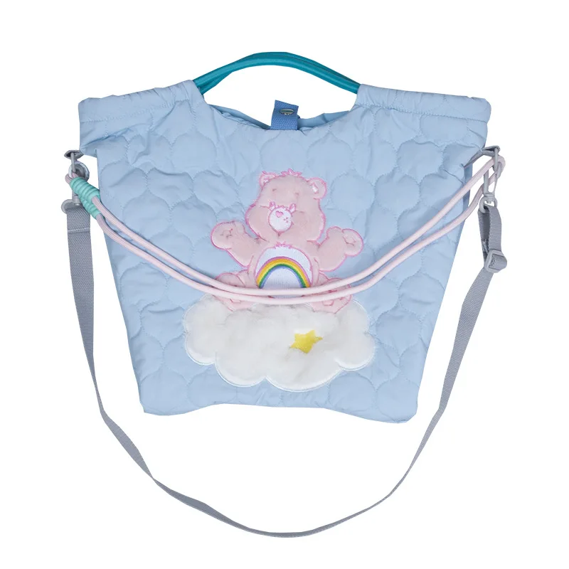 Genuine Carebear Rainbow Bear Crossbody Bag, Versatile Large Capacity Portable Shoulder Bag, Cute Student School Bag, Gift