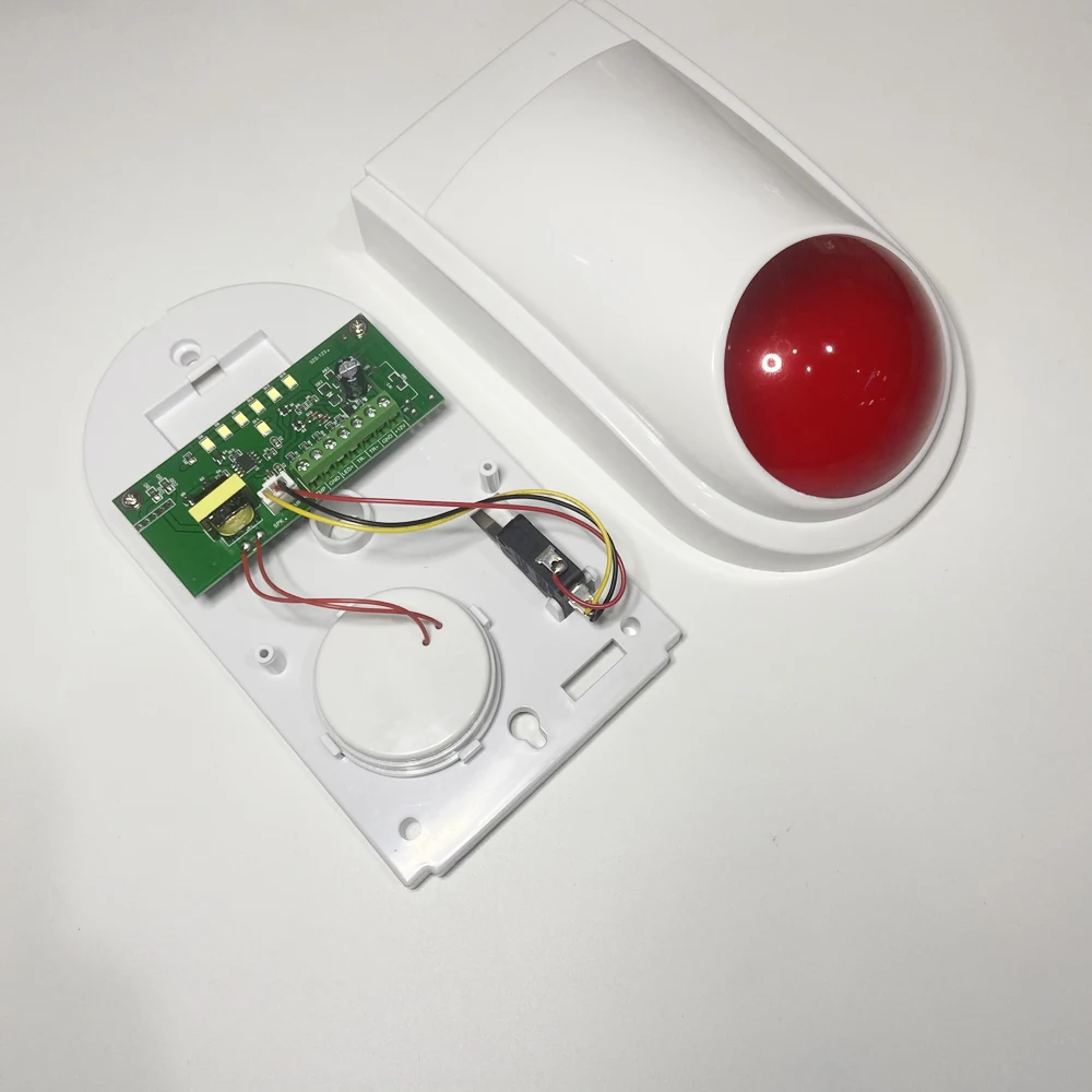 1Pcs 9-16VDC Indoor Wired Siren With Flash Lamp Security Alarm 433MHz Wireless Strobe Siren Elderly Emergency Calling  PIR Alarm