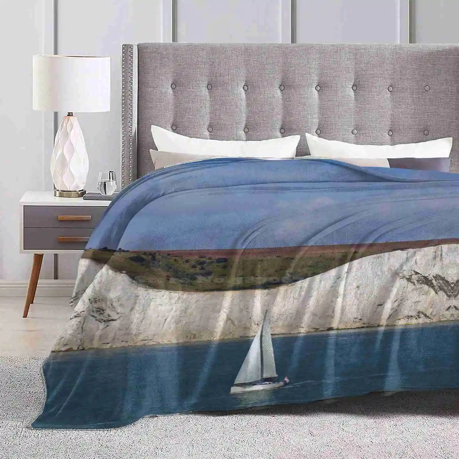 White Cliffs Of Dover Creative Design Light Thin Soft Flannel Blanket White Cliffs Dover England Uk United Kingdom Water Sail