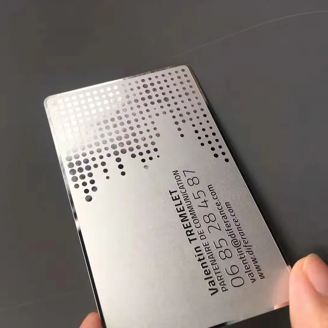 Shenzhen Factory Free Sample Credit Card Size Business Silkscreen Printing Metal Mirror Gift Card