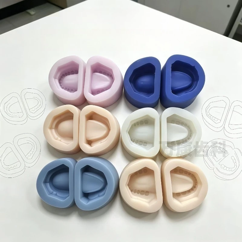 1 Pair Lab Tooth Feminine Mold Toothless Jaw Silicone Oral New Standard Full Mold Gypsum Lab Model. Various Colors S