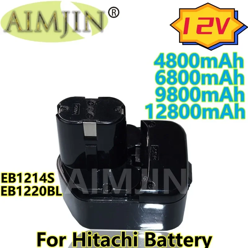 

For 12V Hitachi Rechargeable Batteries, 4.8Ah/6.8Ah/9.8Ah/12.8Ah EB1214S, EB1220BL, EB1122S, WR12DMR, CD4D, DH15DV, C5D Tools