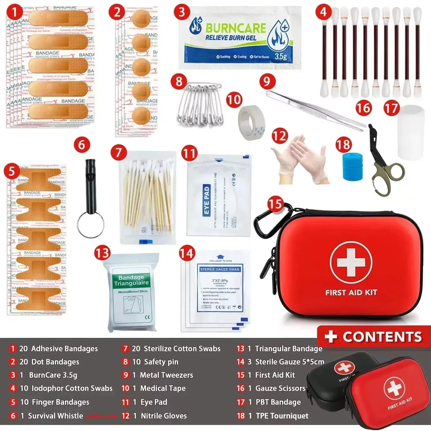 Portable EVA First Aid Kit Mini Waterproof Emergency Medical Bag for Car Travel Camping Home Outdoor Survival