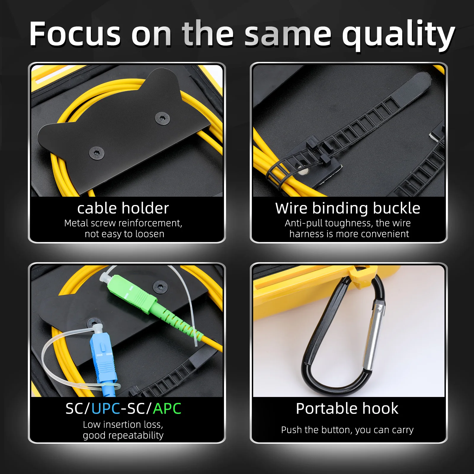 Fiber Optic Cable Test Tool OTDR Launch Cable Box 1km SC/UPC-SC/APC SM OTDR Dead Zone Eliminator 1310/1550nm