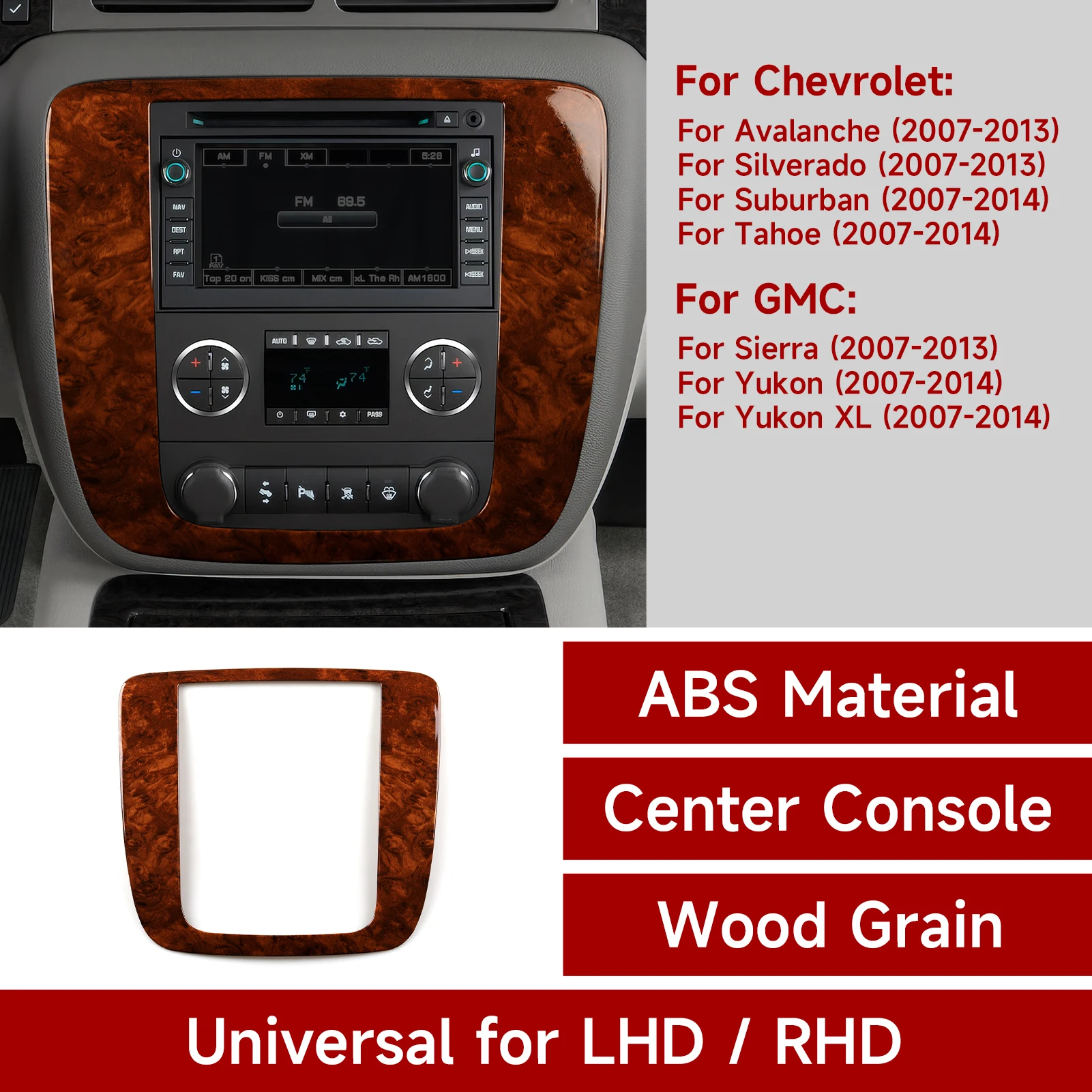 Car Central CD Climate Regulation Panel Interior Sticker For Chevrolet Avalanche Silverado Suburban Tahoe GMC Sierra Yukon XL