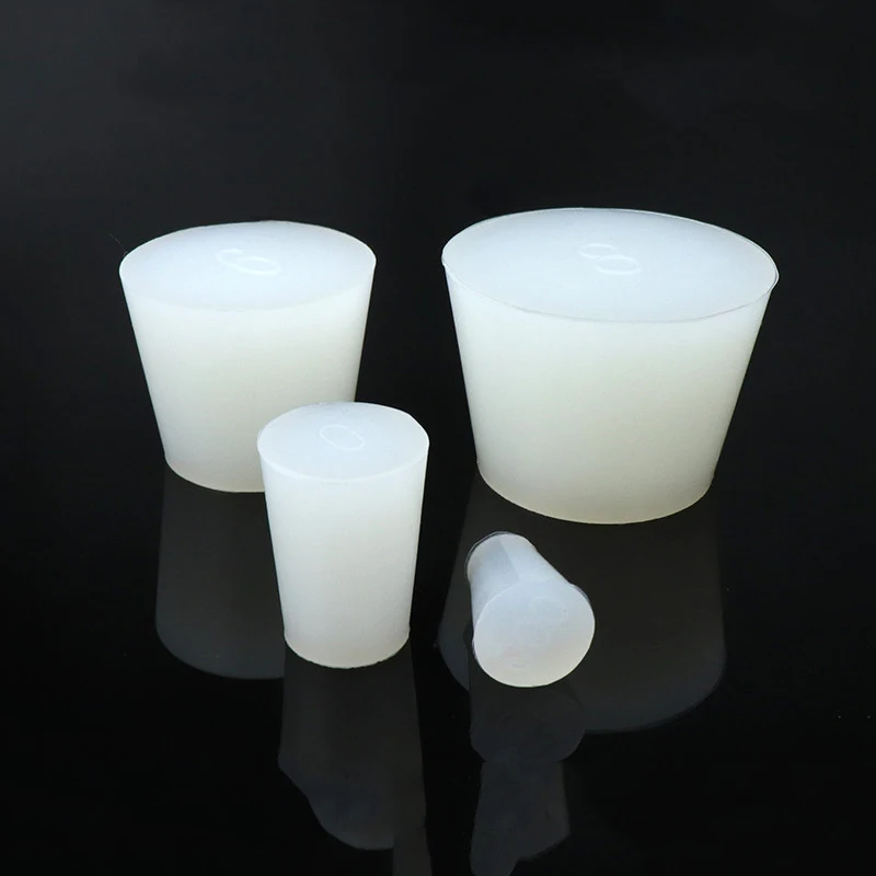 Silicone Stopper Resist High Temperatures & Corrosion Triangle Flask Small Solid Silicone Test Tube Plug Without Hole 10/PK