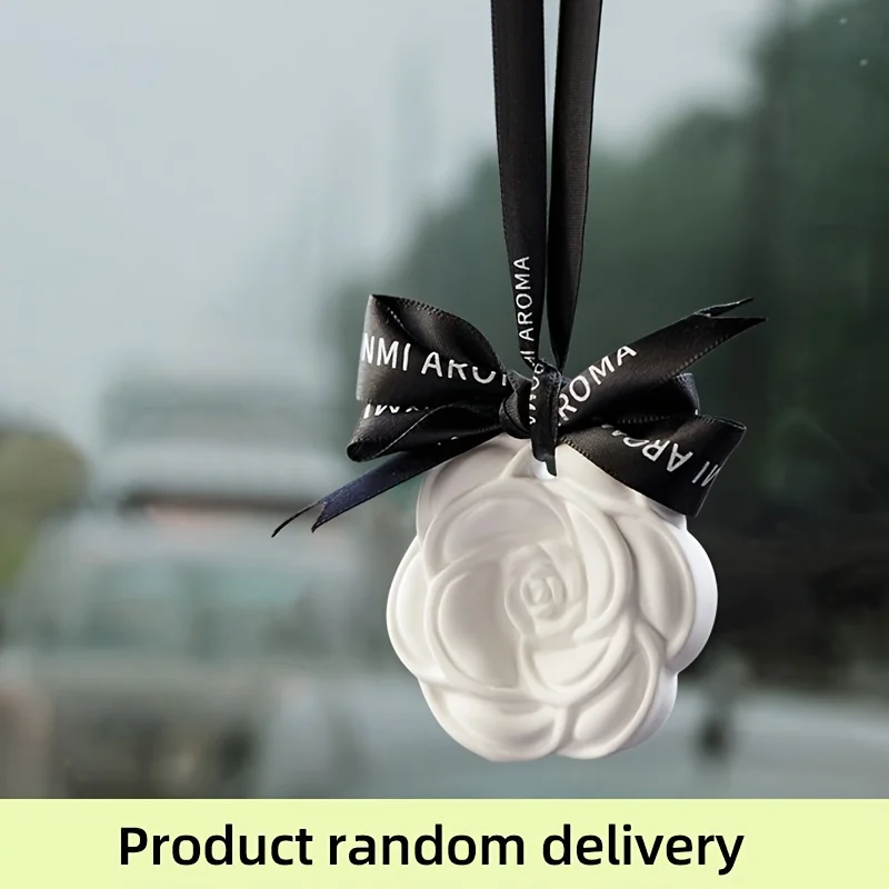 1Pcs Blossom Plaster Aromatherapy Pendant Camellia Gypsum Fresh air Aromatherapy Wax Tablets Car Perfume Pendant — zdjęcie 4