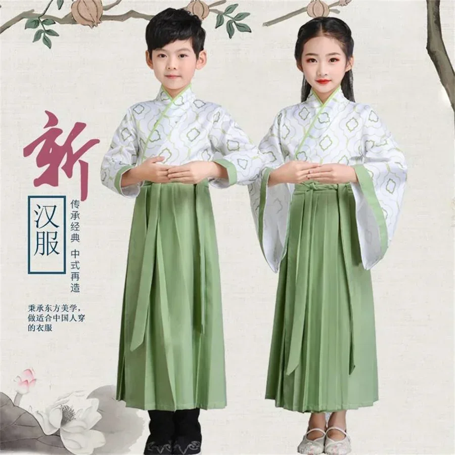 Vestido Hanfu для niño y niña, traje chino antiguo, ropa de baile folclórico, Vestidos Reiscionales de Navidad